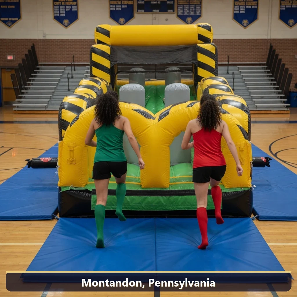 Inflatable obstacle course rental for events in Montandon, Pennsylvania