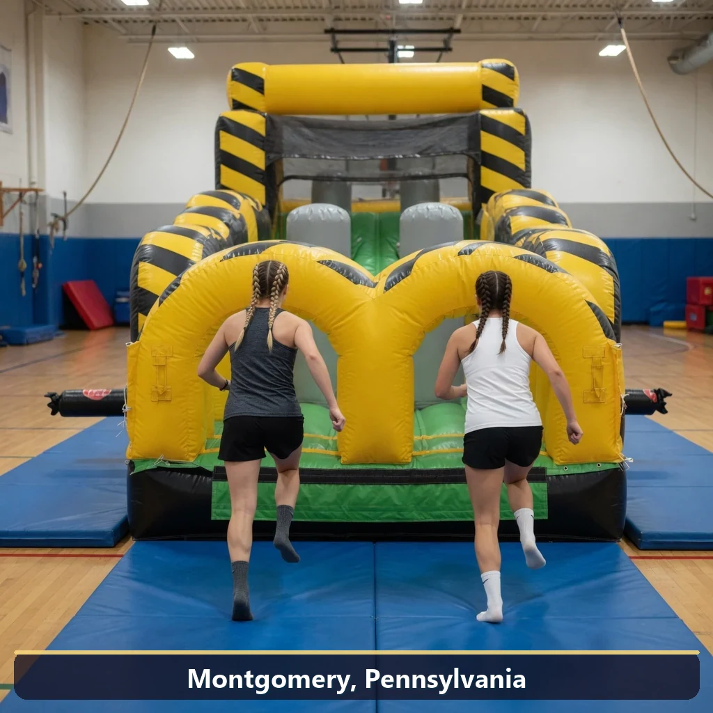 Inflatable obstacle course rental for events in Montgomery, Pennsylvania