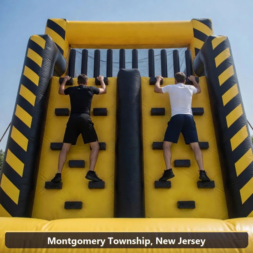 Inflatable obstacle course rental for events in Montgomery Township, New Jersey