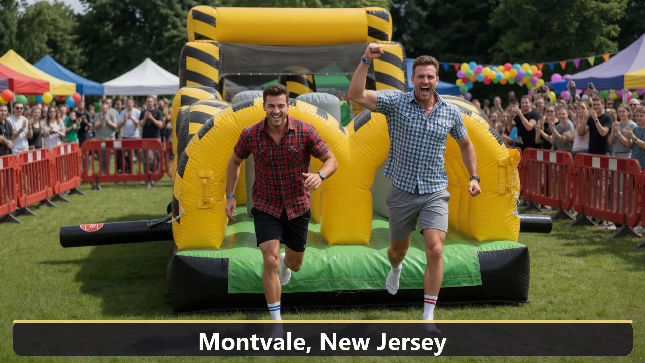 Inflatable obstacle course rental for events in Montvale, New Jersey
