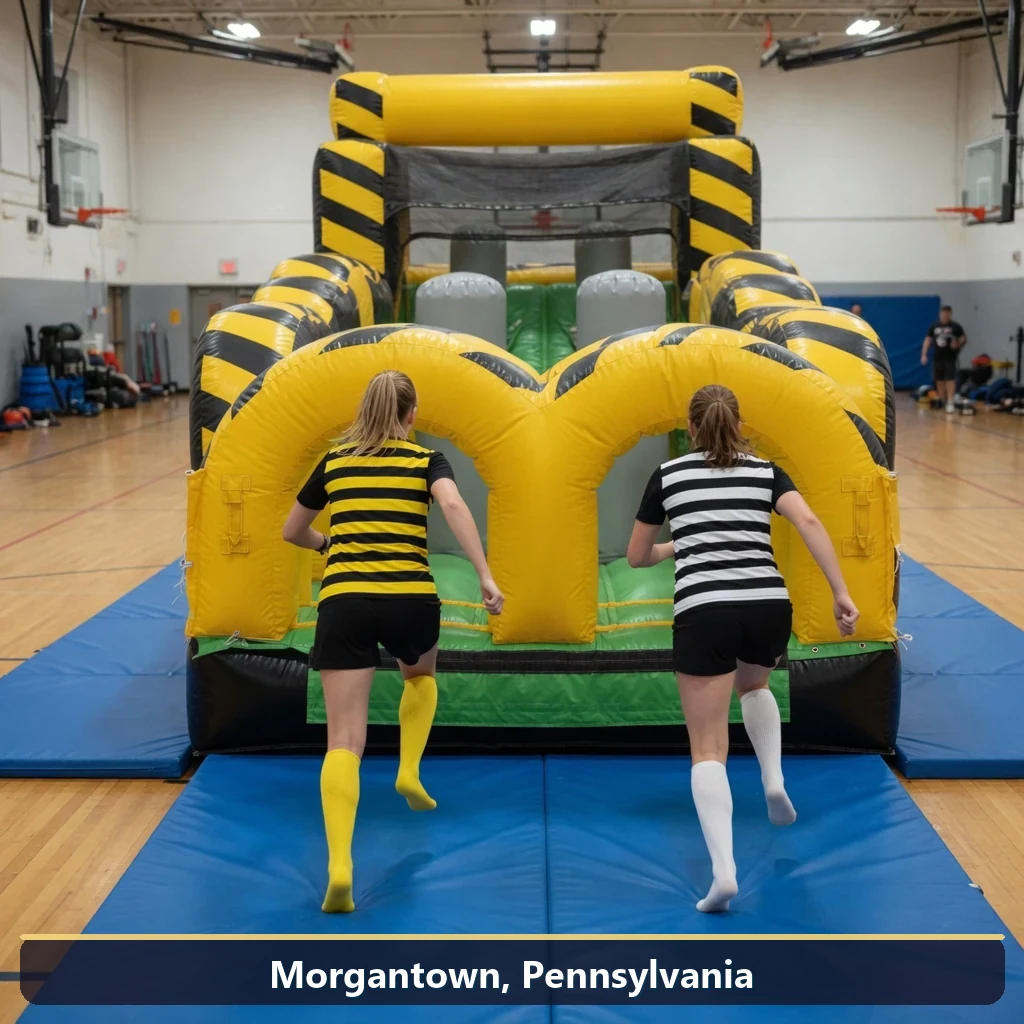 Inflatable obstacle course rental for events in Morgantown, Pennsylvania