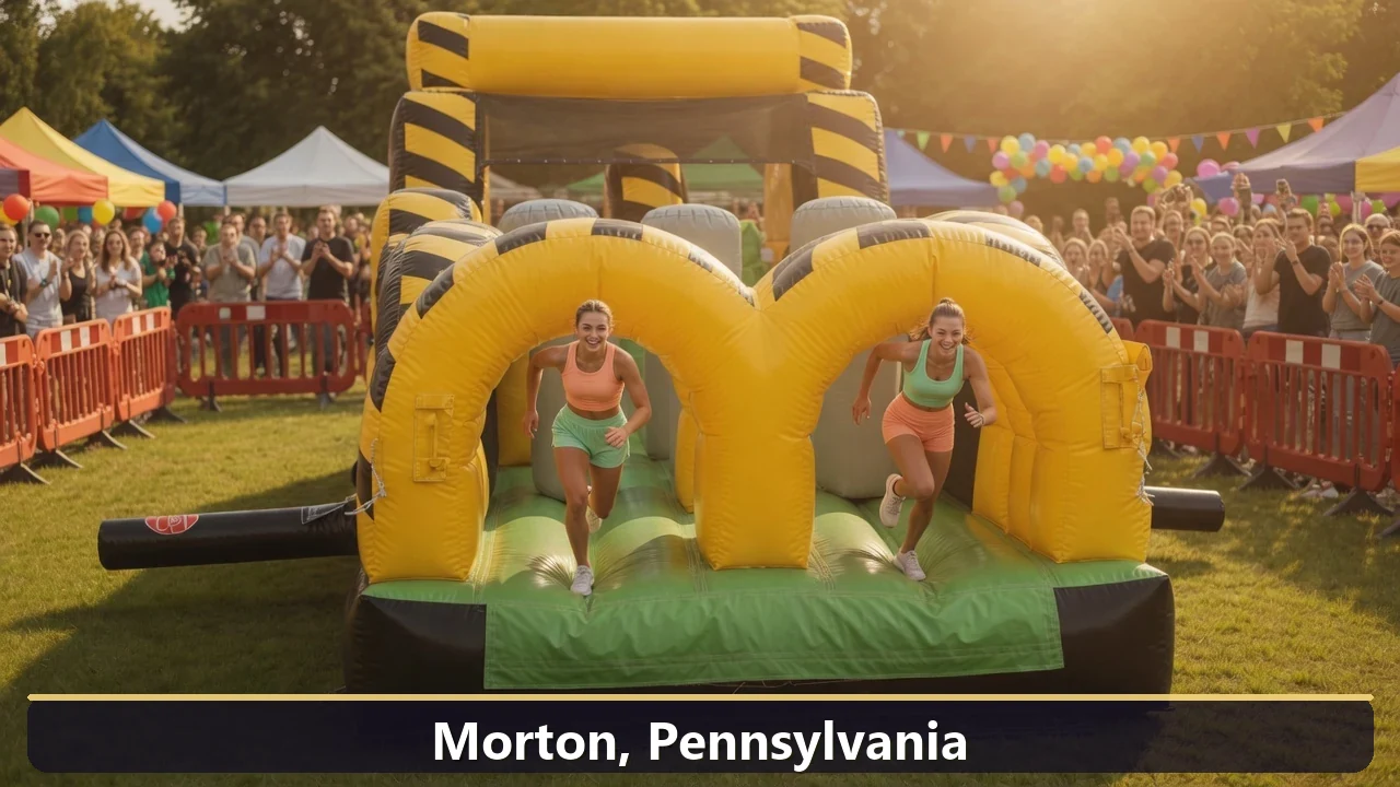 Inflatable obstacle course rental for events in Morton, Pennsylvania