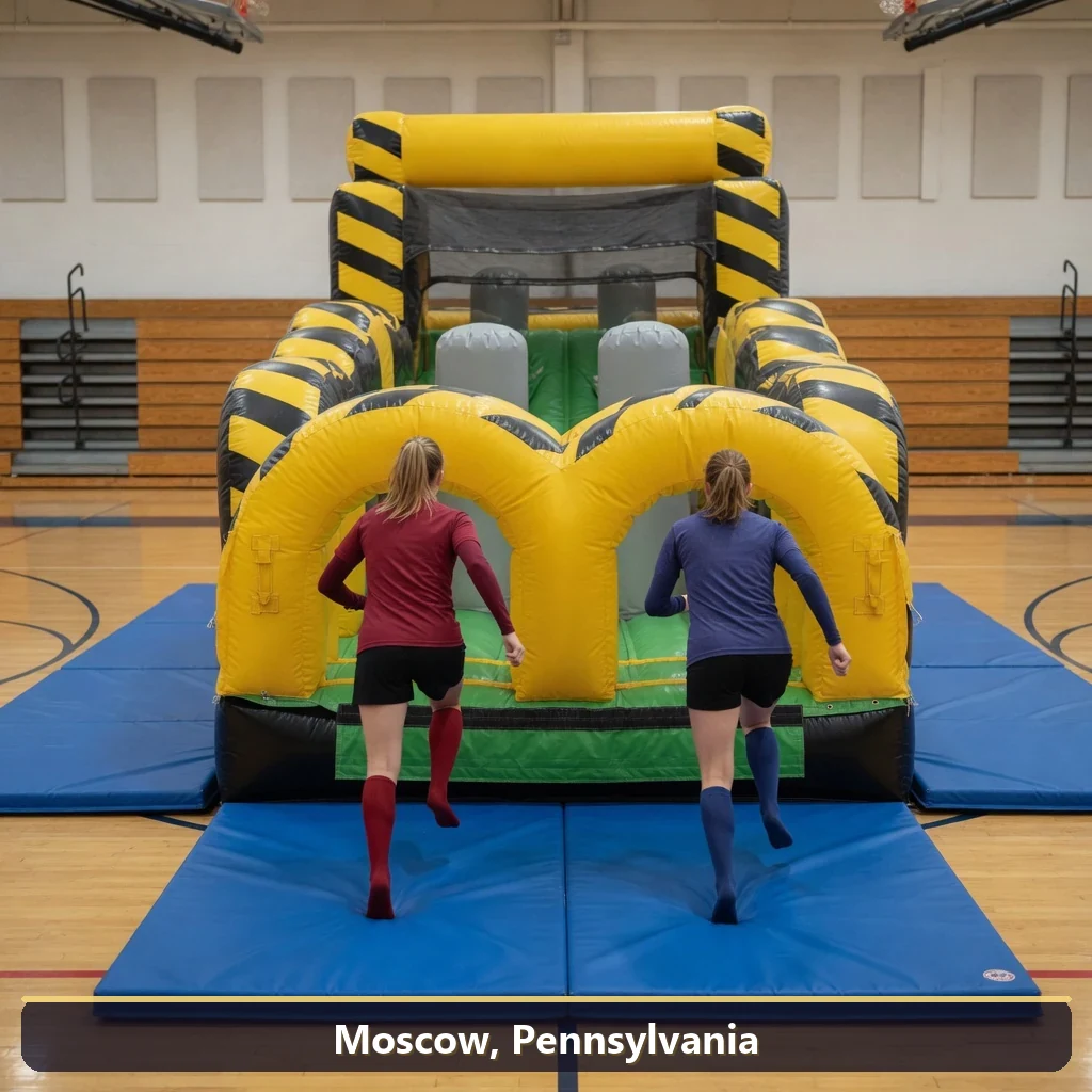 Inflatable obstacle course rental for events in Moscow, Pennsylvania
