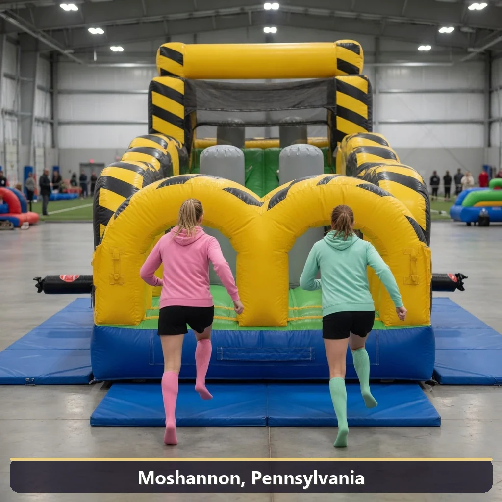 Inflatable obstacle course rental for events in Moshannon, Pennsylvania