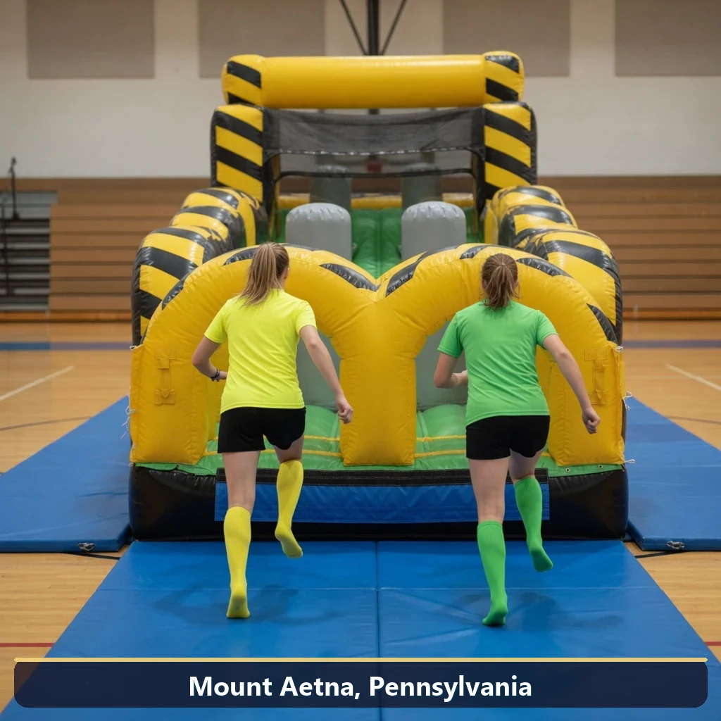 Inflatable obstacle course rental for events in Mount Aetna, Pennsylvania