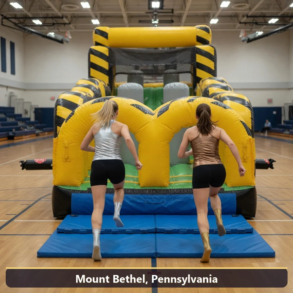 Inflatable obstacle course rental for events in Mount Bethel, Pennsylvania