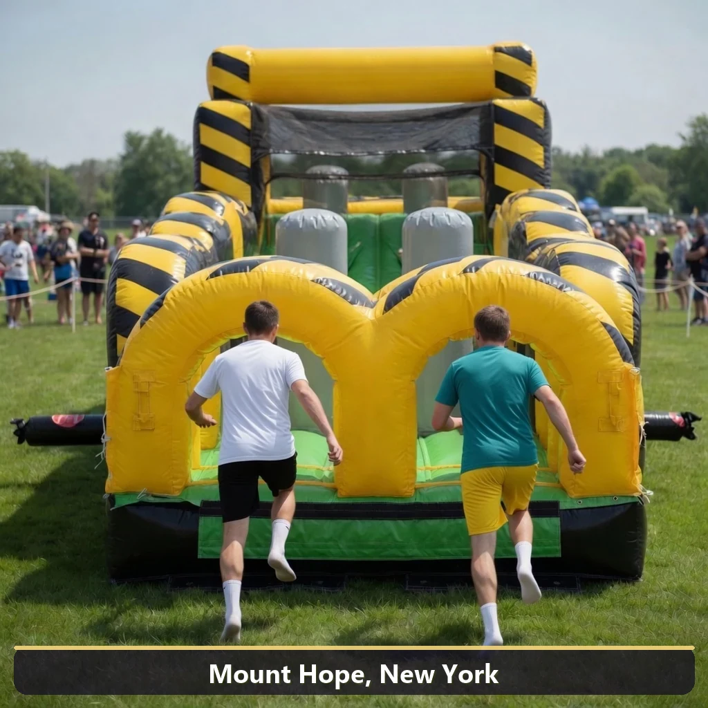 Inflatable obstacle course rental for events in Mount Hope, New York