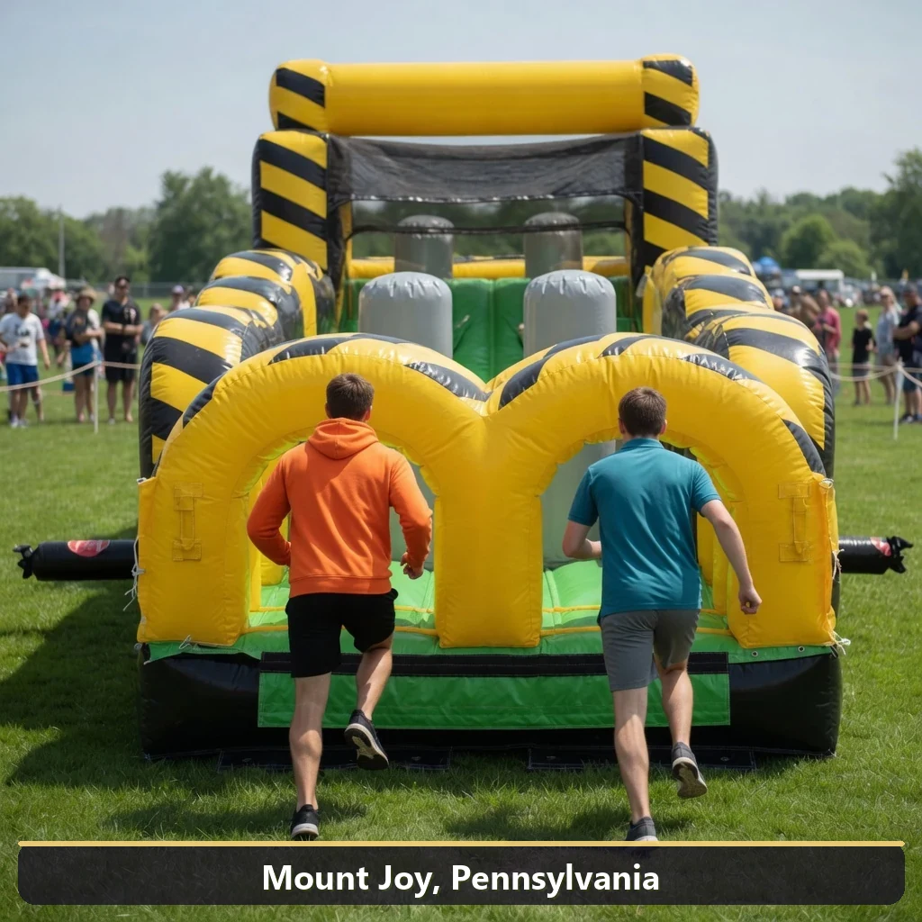 Inflatable obstacle course rental for events in Mount Joy, Pennsylvania