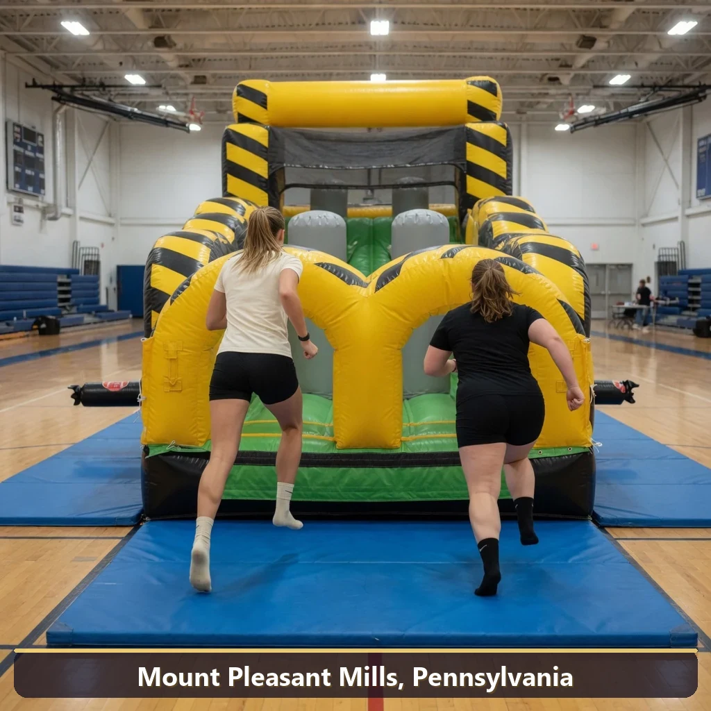 Inflatable obstacle course rental for events in Mount Pleasant Mills, Pennsylvania