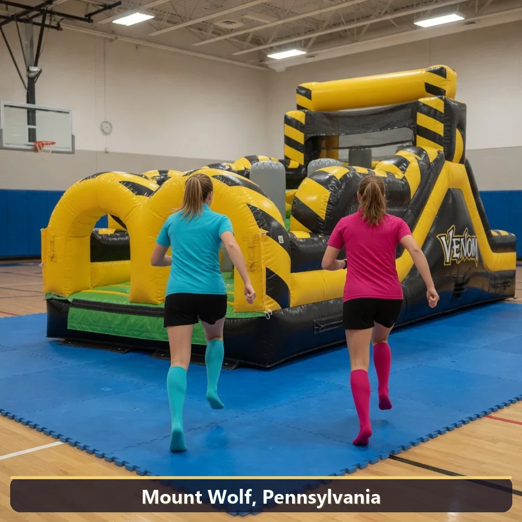 Inflatable obstacle course rental for events in Mount Wolf, Pennsylvania