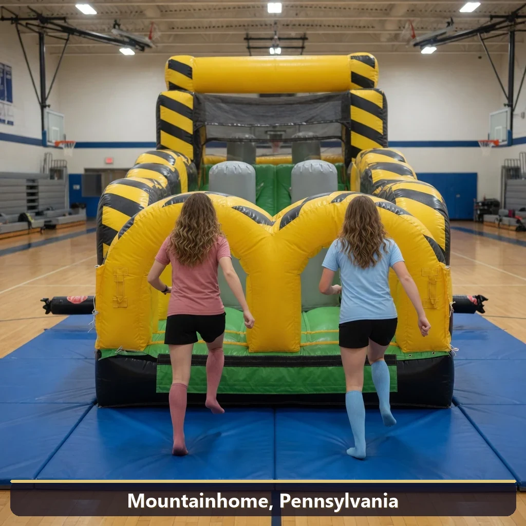 Inflatable obstacle course rental for events in Mountainhome, Pennsylvania