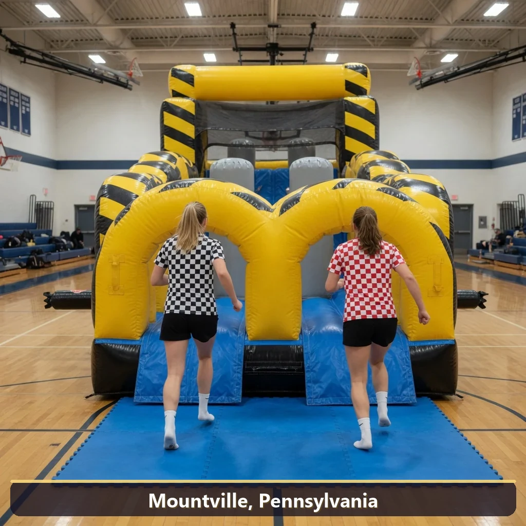 Inflatable obstacle course rental for events in Mountville, Pennsylvania