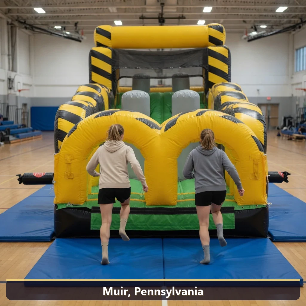 Inflatable obstacle course rental for events in Muir, Pennsylvania