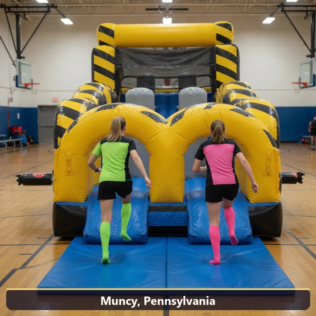 Inflatable obstacle course rental for events in Muncy, Pennsylvania