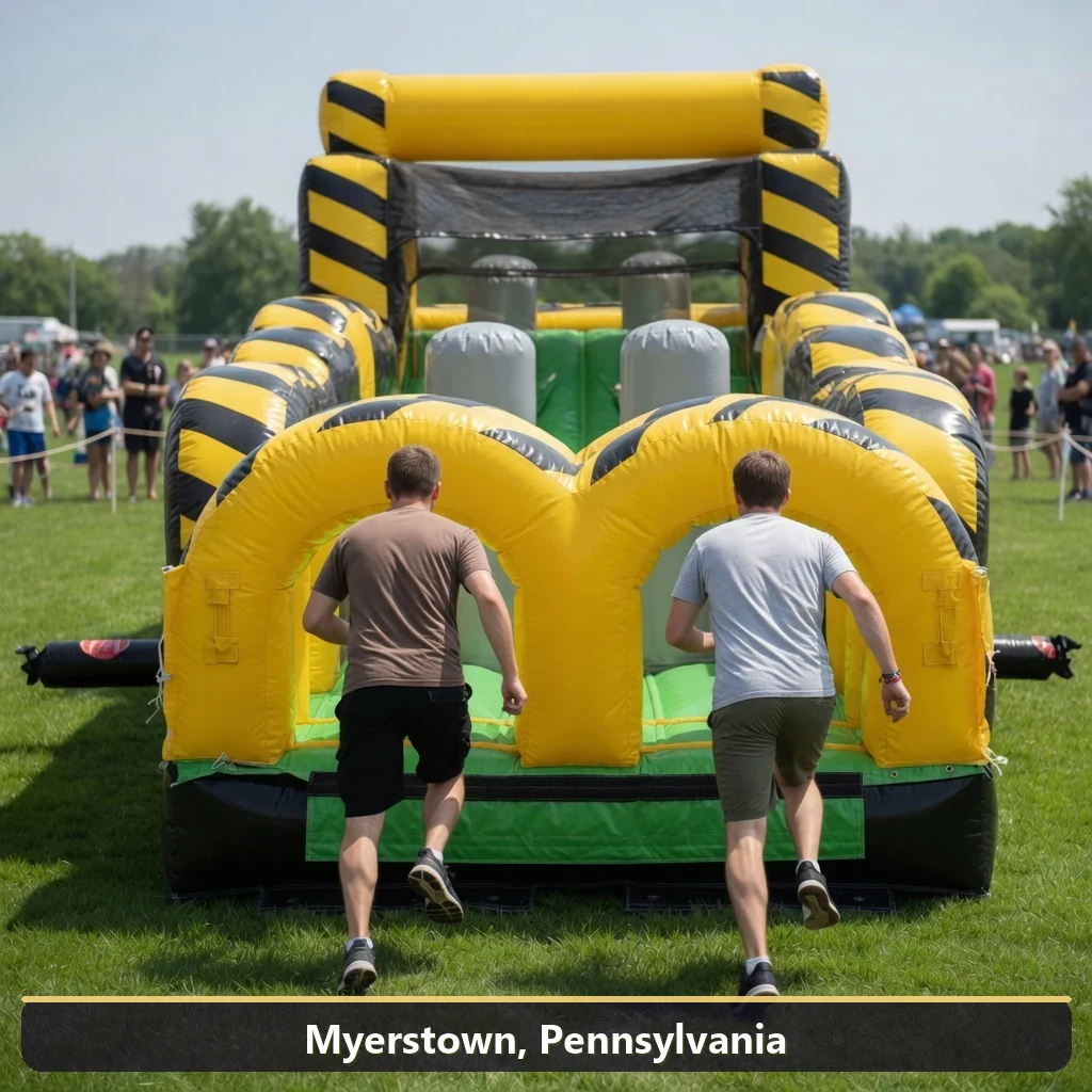 Inflatable obstacle course rental for events in Myerstown, Pennsylvania