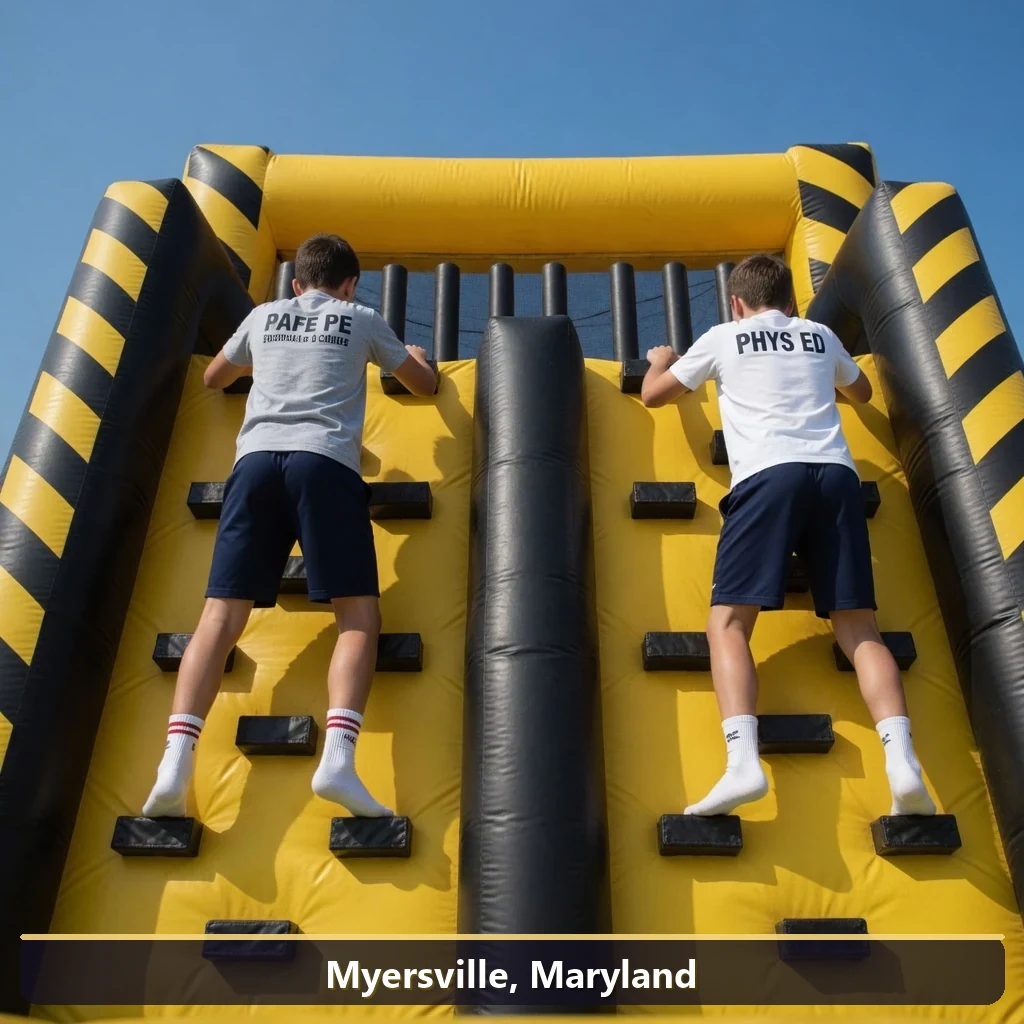Inflatable obstacle course rental for events in Myersville, Maryland