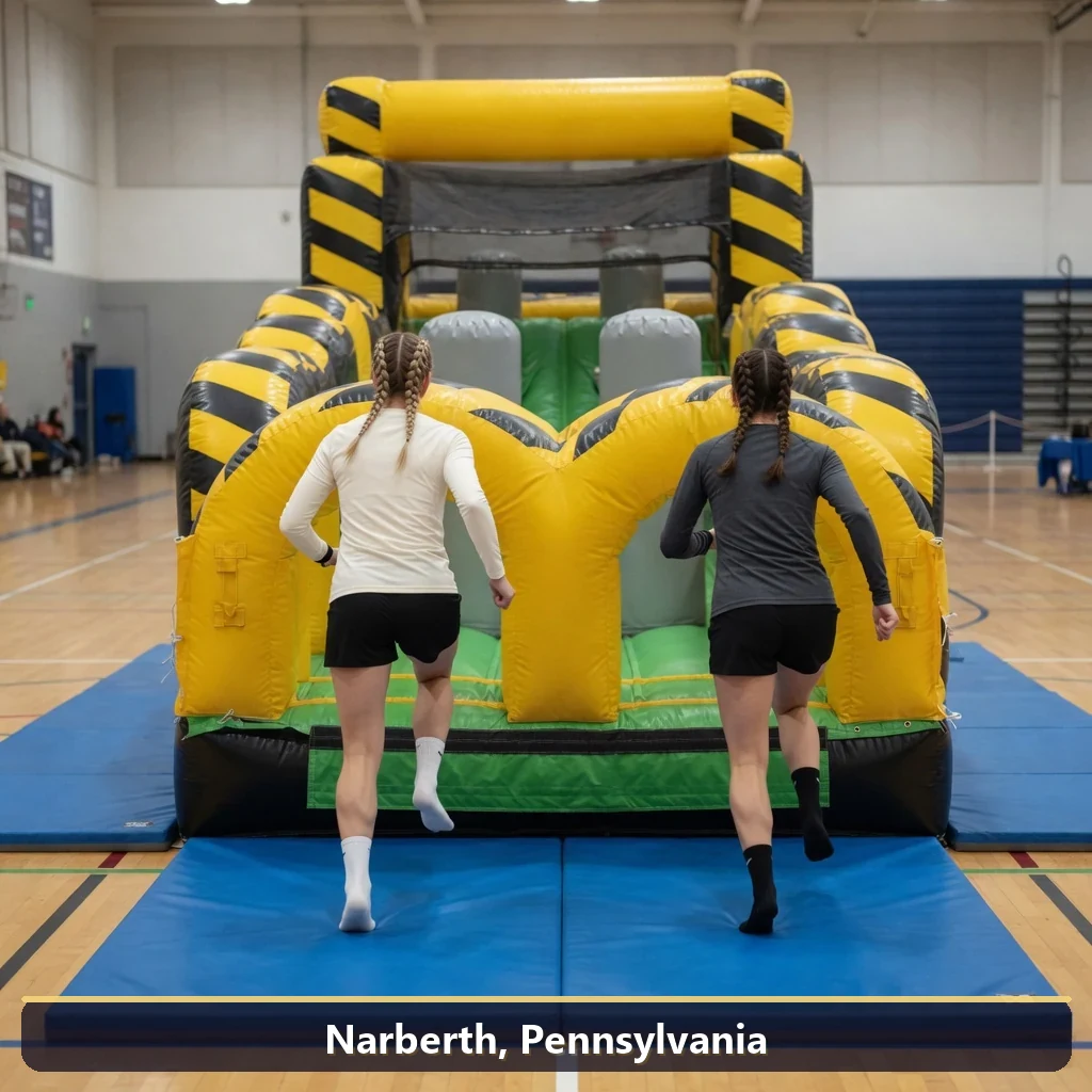 Inflatable obstacle course rental for events in Narberth, Pennsylvania