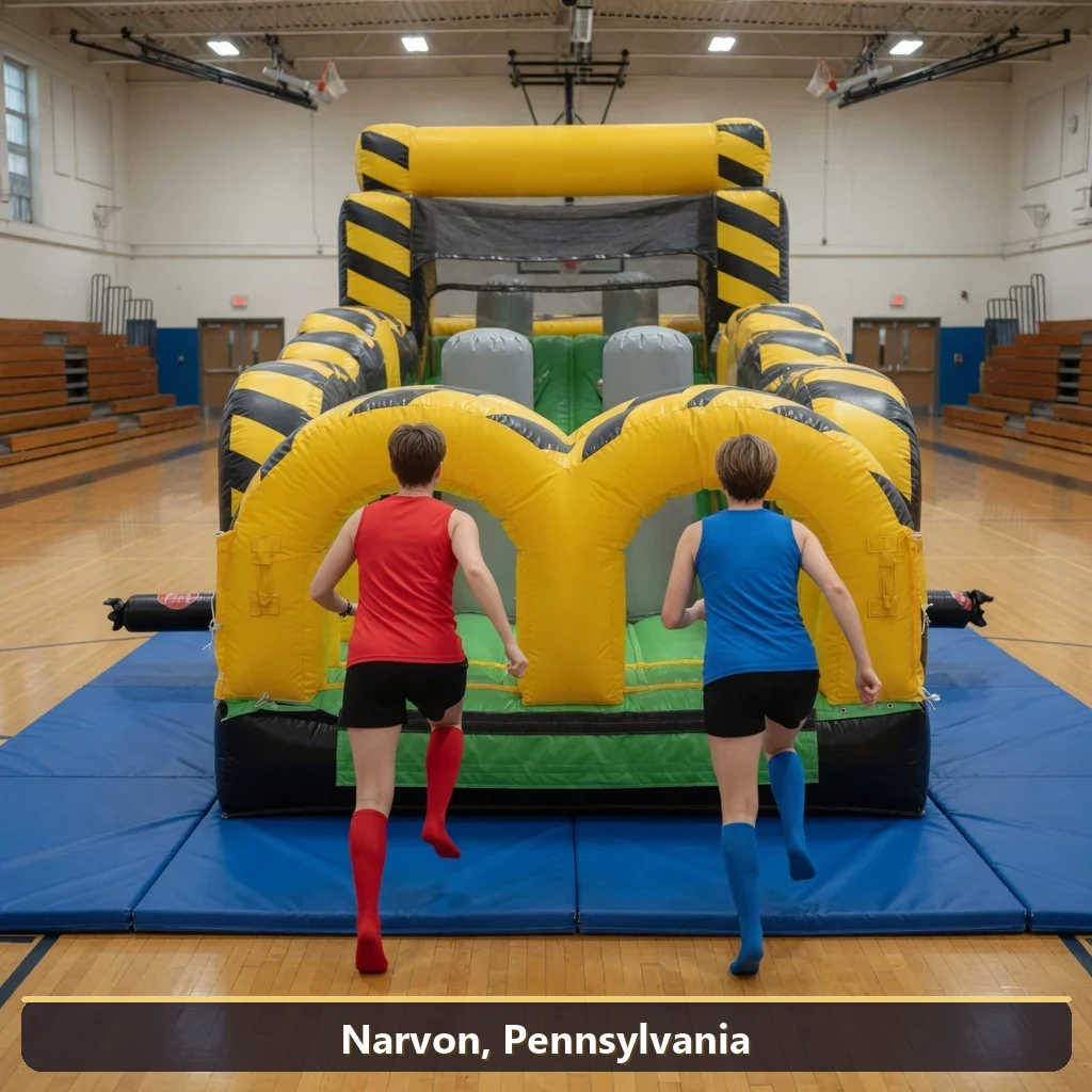 Inflatable obstacle course rental for events in Narvon, Pennsylvania