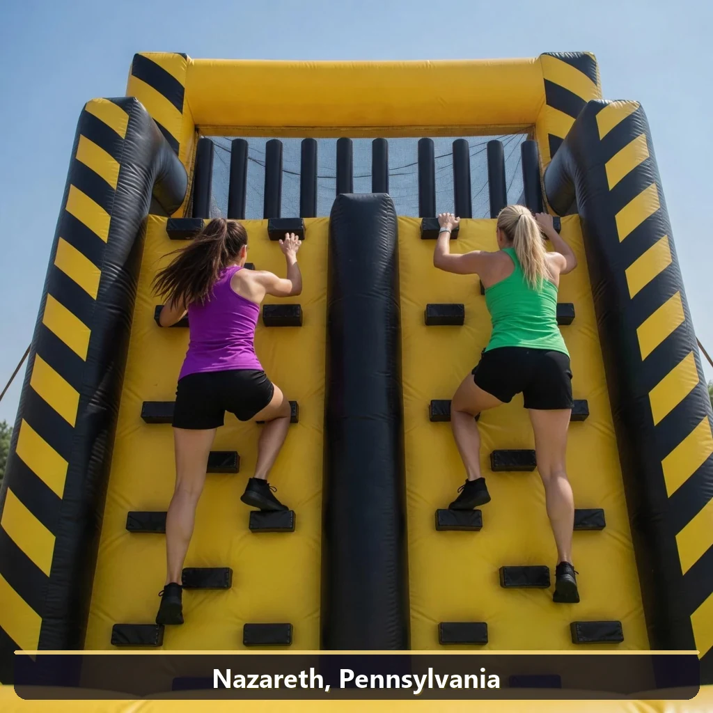 Inflatable obstacle course rental for events in Nazareth, Pennsylvania