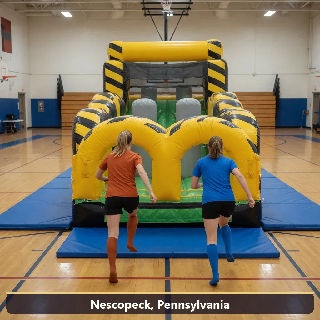 Inflatable obstacle course rental for events in Nescopeck, Pennsylvania