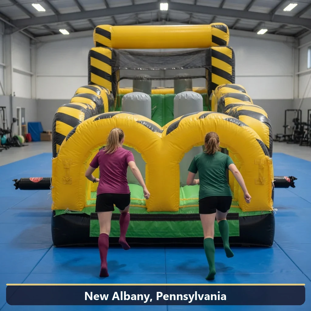 Inflatable obstacle course rental for events in New Albany, Pennsylvania