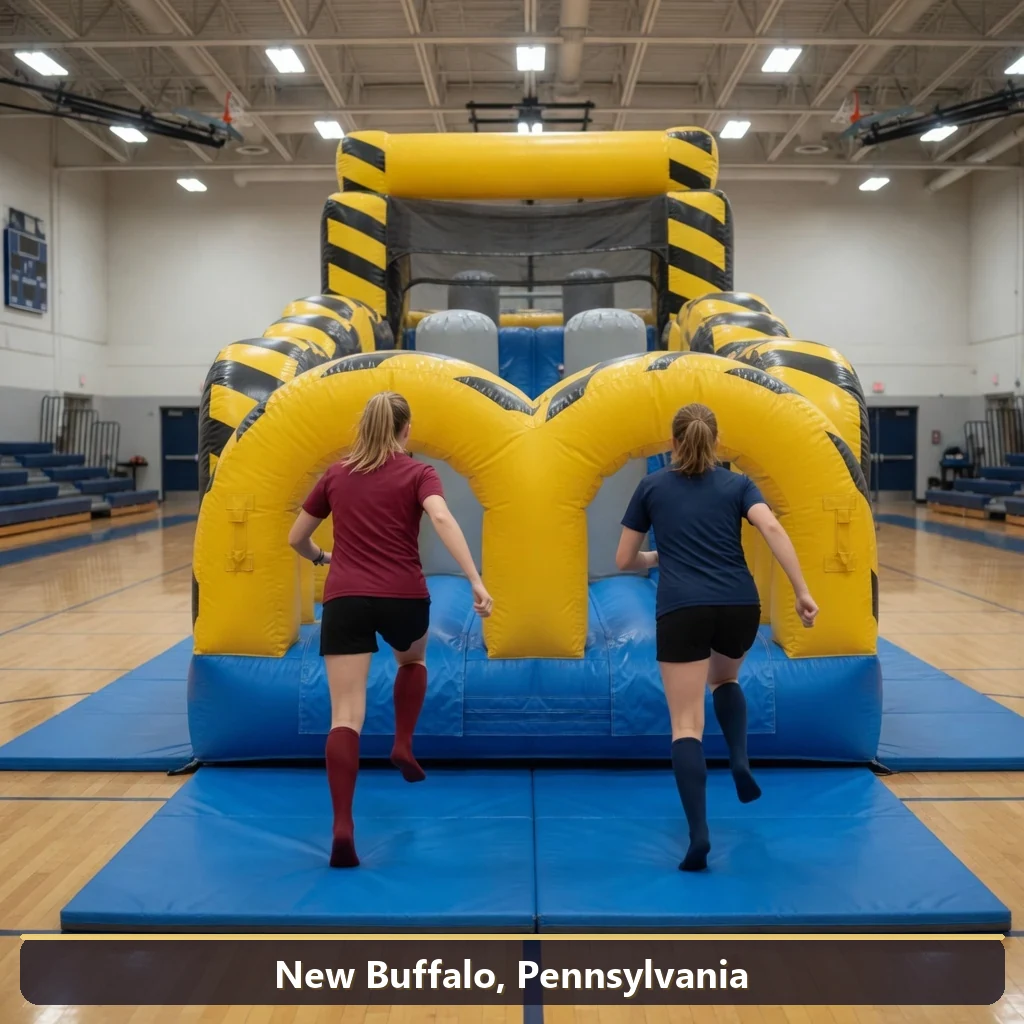 Inflatable obstacle course rental for events in New Buffalo, Pennsylvania
