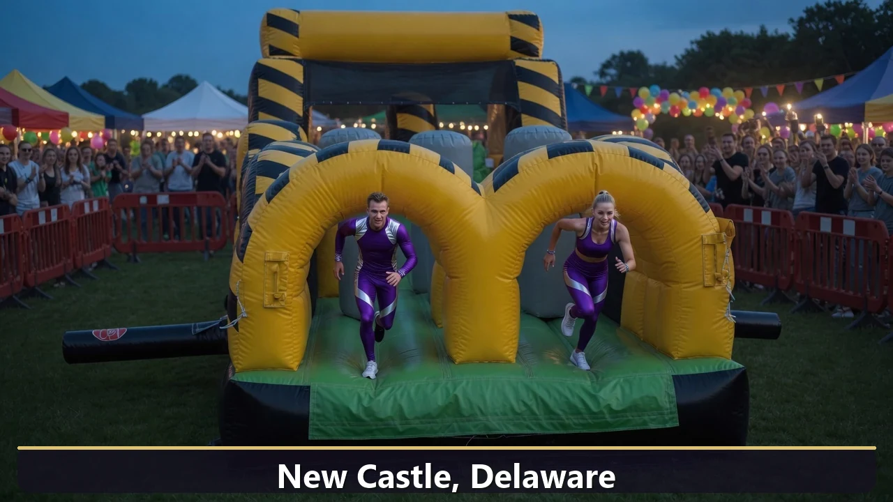 Inflatable obstacle course rental for events in New Castle, Delaware