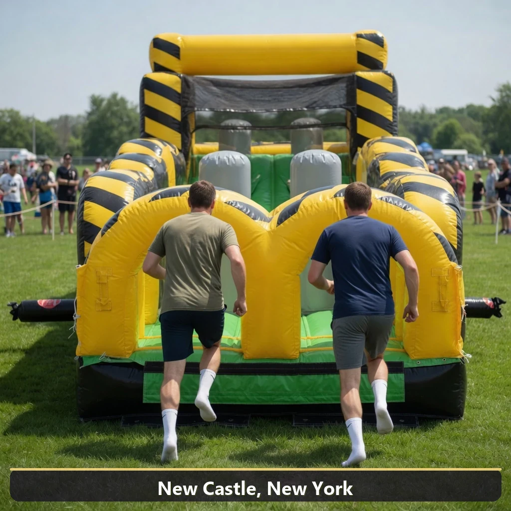 Inflatable obstacle course rental for events in New Castle, New York