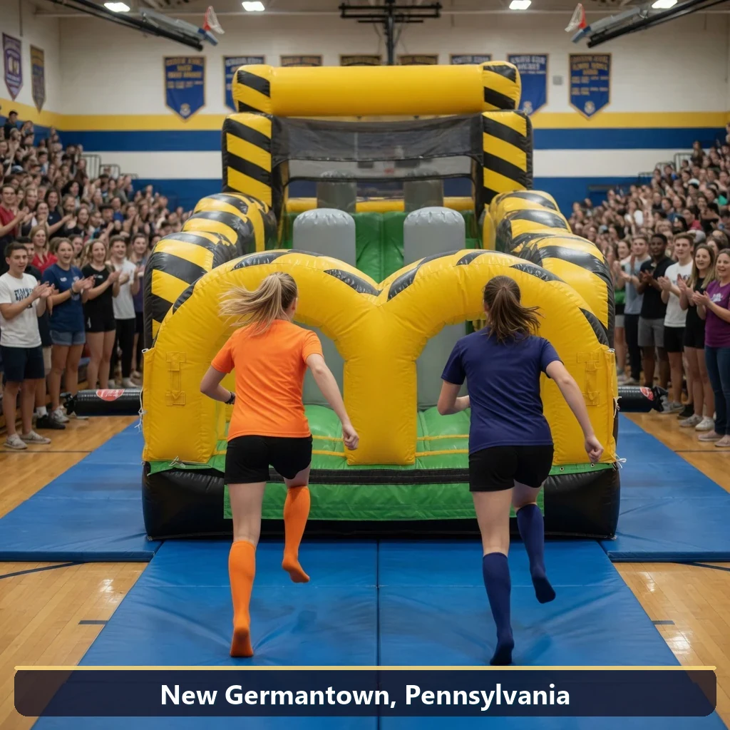 Inflatable obstacle course rental for events in New Germantown, Pennsylvania