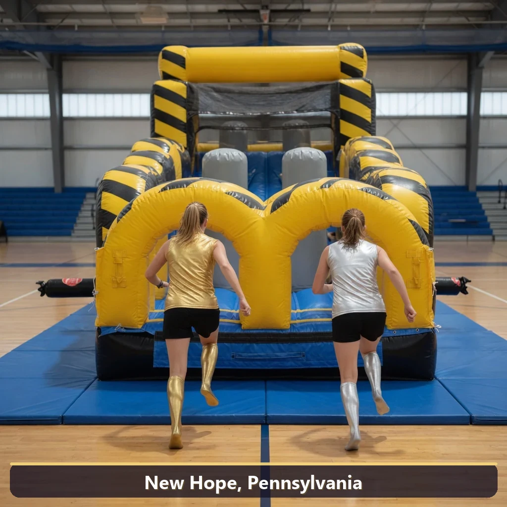 Inflatable obstacle course rental for events in New Hope, Pennsylvania