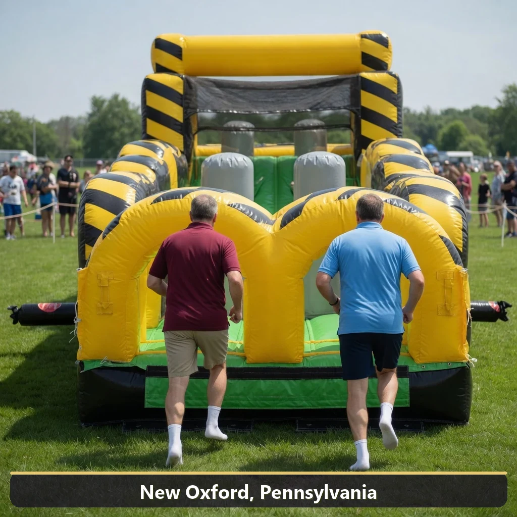 Inflatable obstacle course rental for events in New Oxford, Pennsylvania