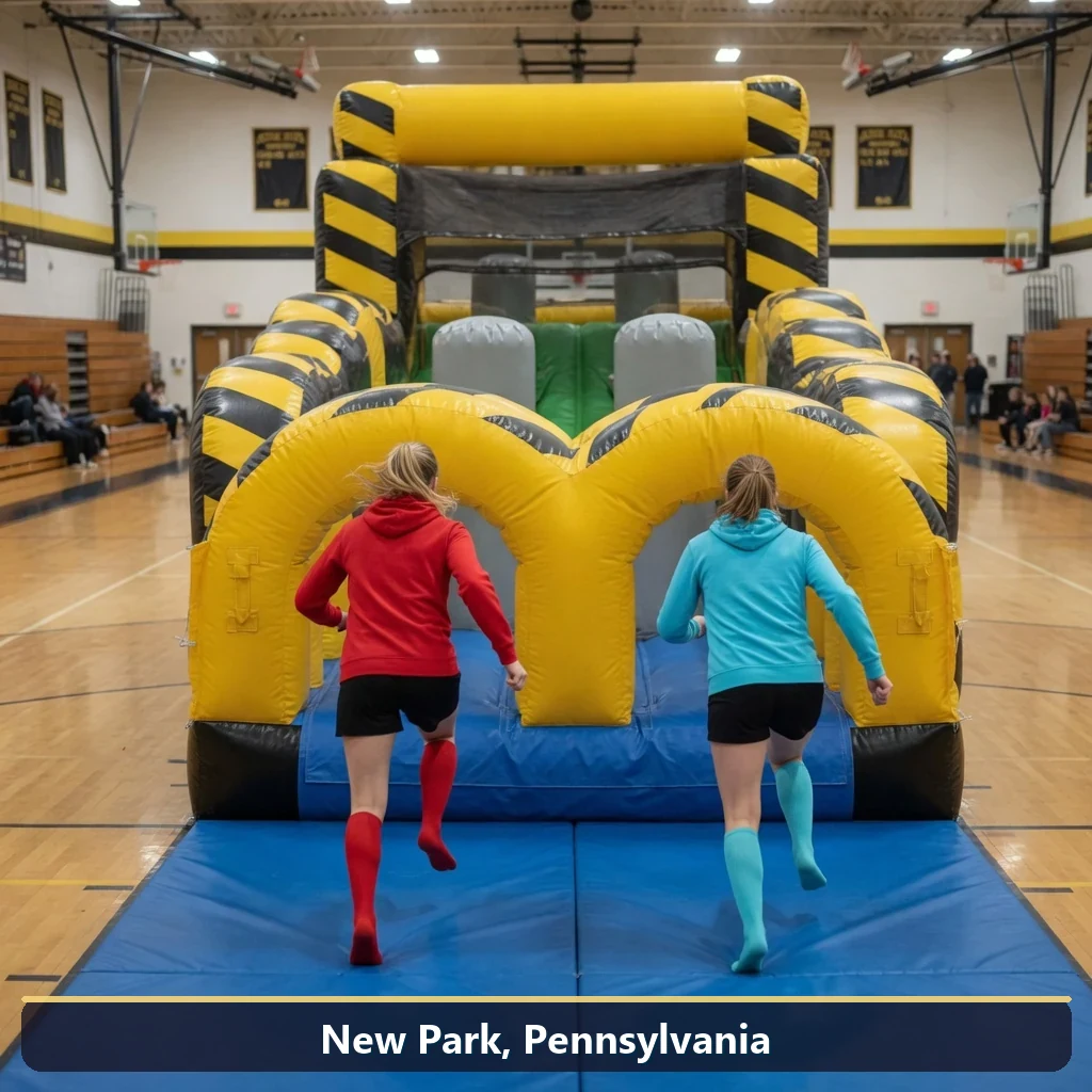 Inflatable obstacle course rental for events in New Park, Pennsylvania