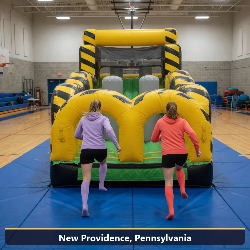 Inflatable obstacle course rental for events in New Providence, Pennsylvania