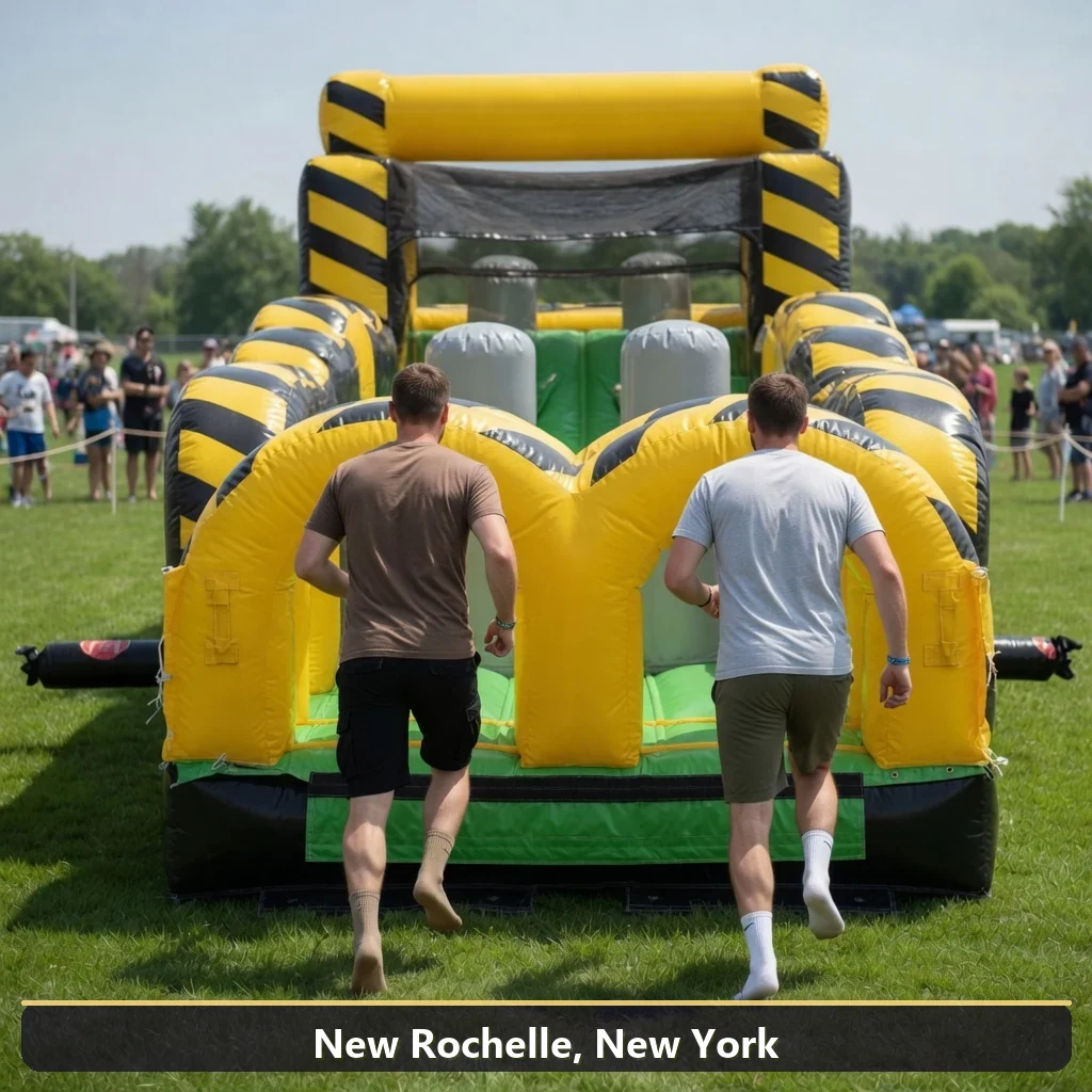 Inflatable obstacle course rental for events in New Rochelle, New York