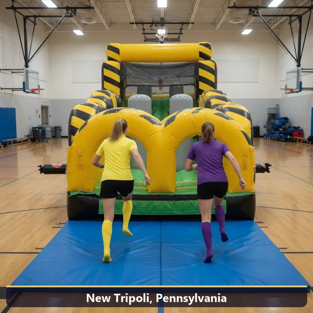 Inflatable obstacle course rental for events in New Tripoli, Pennsylvania
