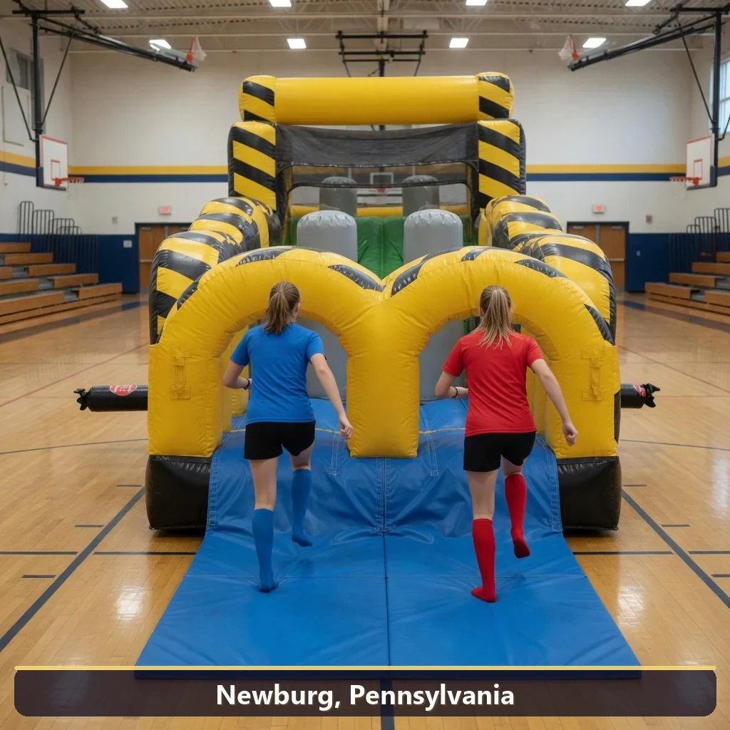 Inflatable obstacle course rental for events in Newburg, Pennsylvania