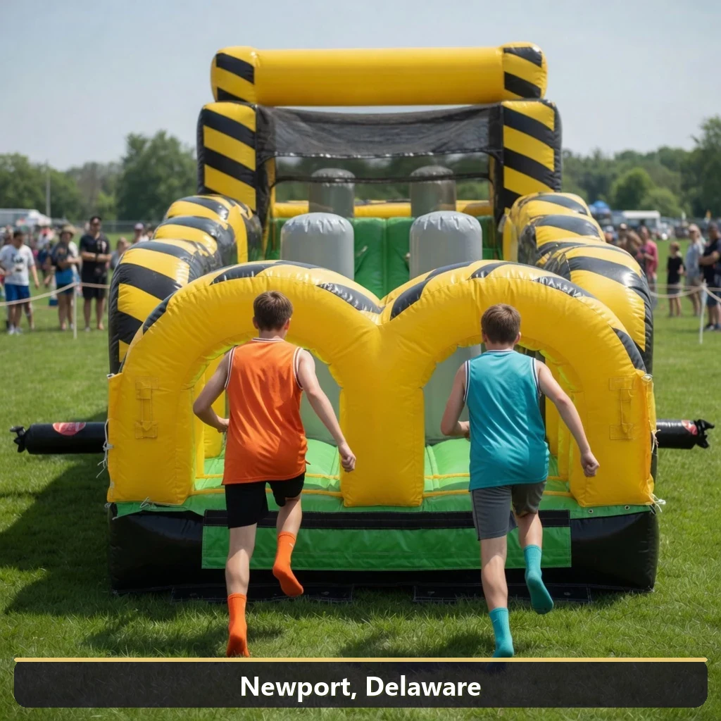 Inflatable obstacle course rental for events in Newport, Delaware