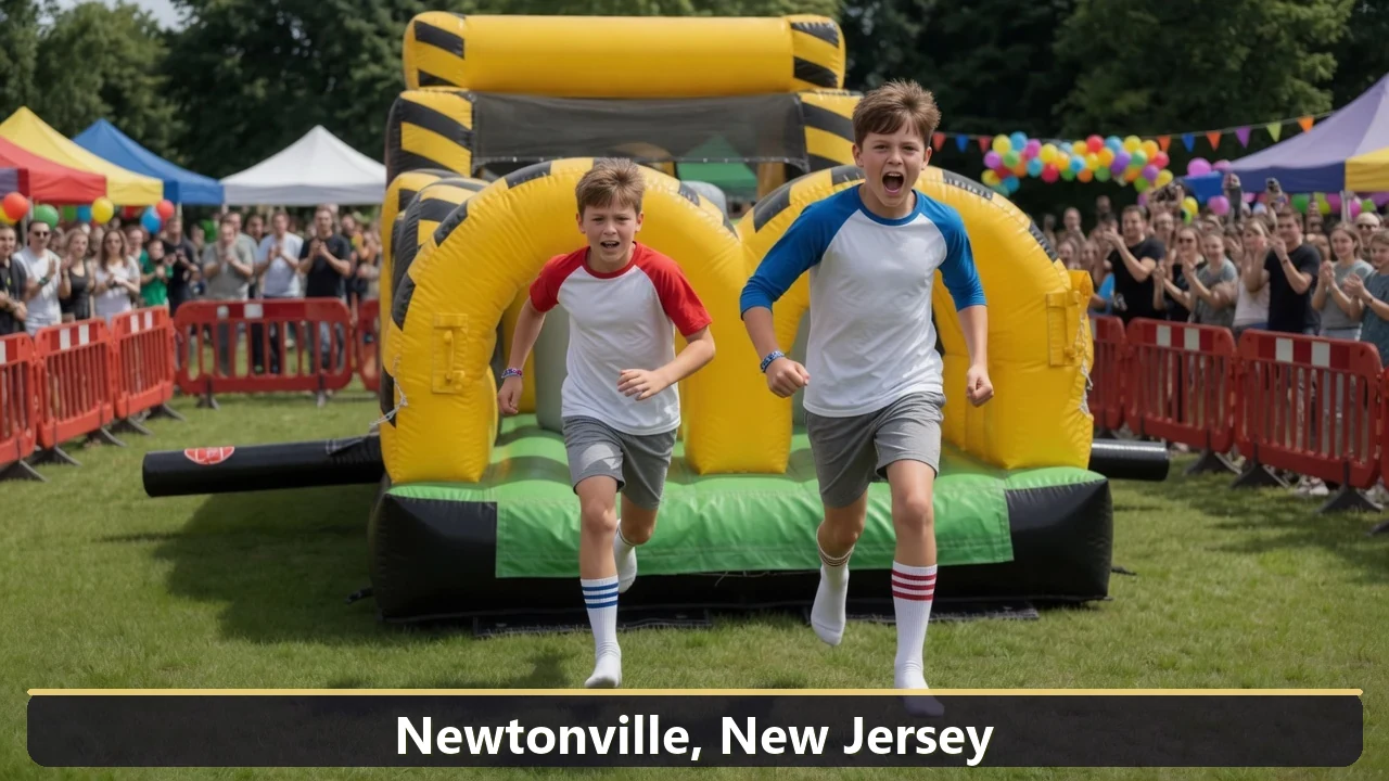 Inflatable obstacle course rental for events in Newtonville, New Jersey
