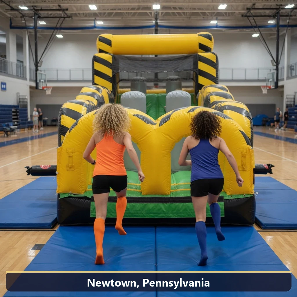 Inflatable obstacle course rental for events in Newtown, Pennsylvania