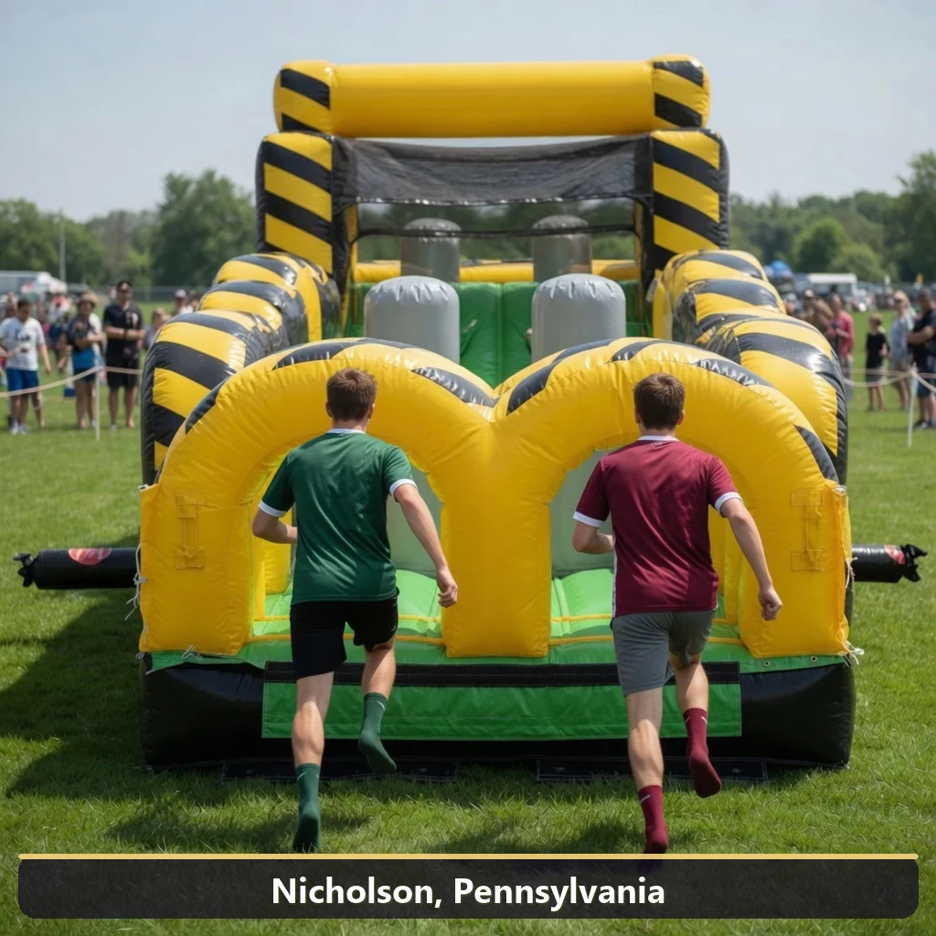 Inflatable obstacle course rental for events in Nicholson, Pennsylvania