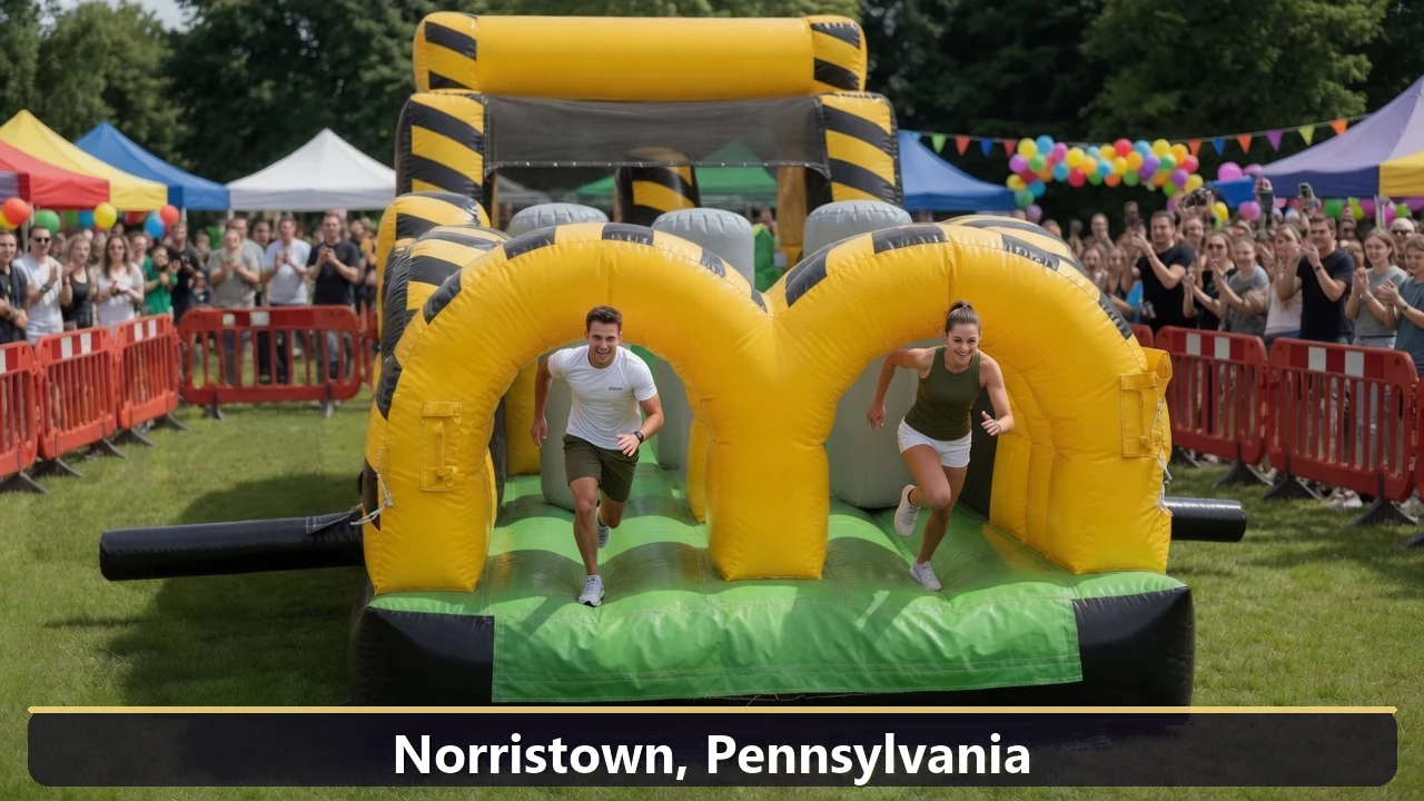 Inflatable obstacle course rental for events in Norristown, Pennsylvania