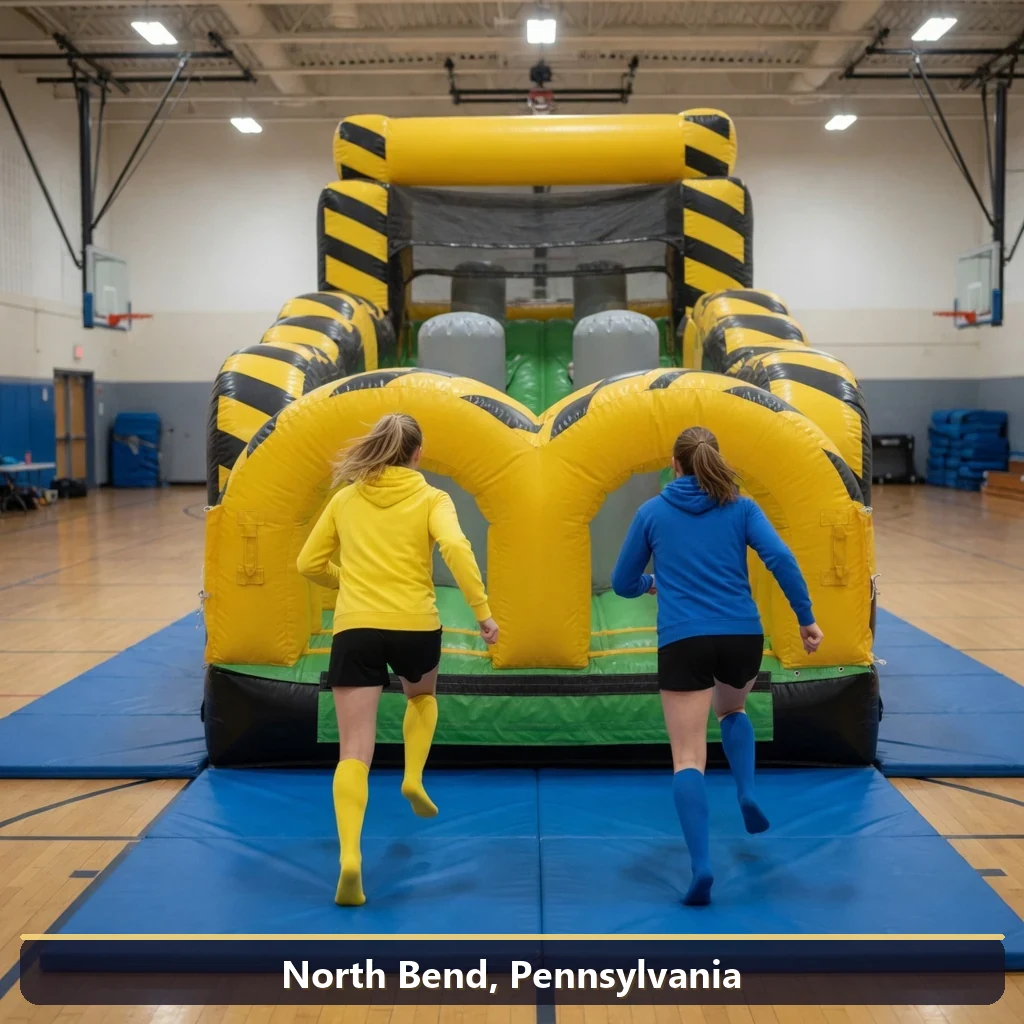 Inflatable obstacle course rental for events in North Bend, Pennsylvania