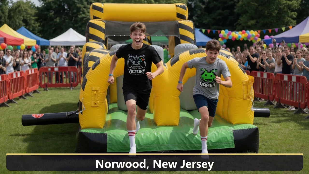 Inflatable obstacle course rental for events in Norwood, New Jersey