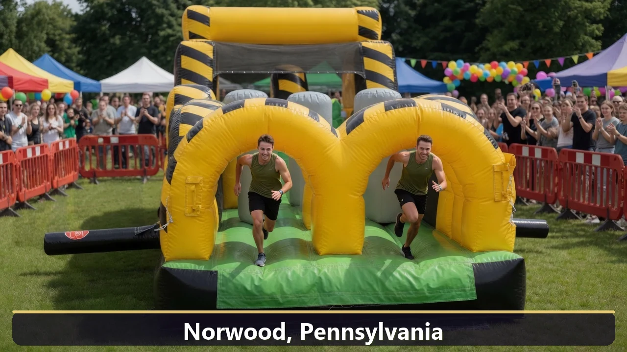 Inflatable obstacle course rental for events in Norwood, Pennsylvania