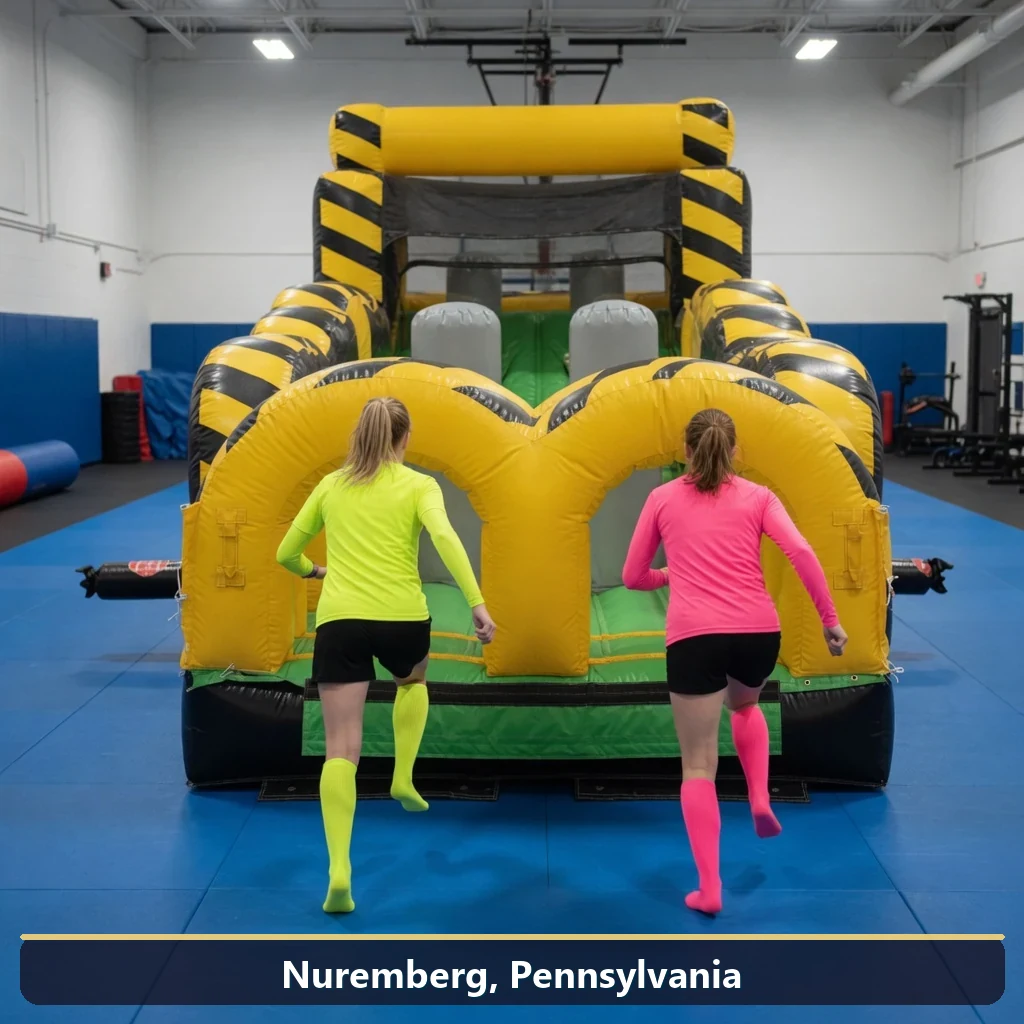 Inflatable obstacle course rental for events in Nuremberg, Pennsylvania
