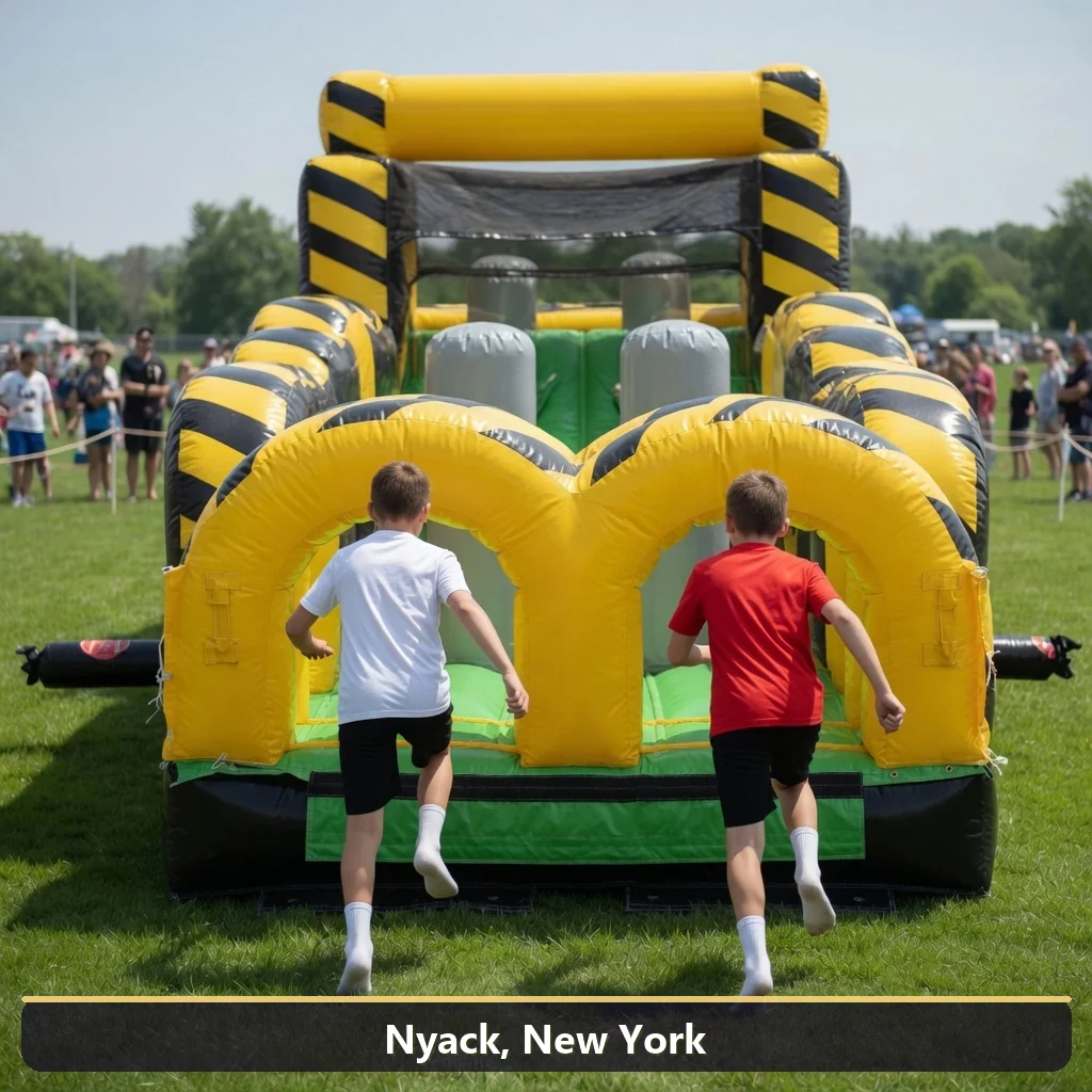 Inflatable obstacle course rental for events in Nyack, New York