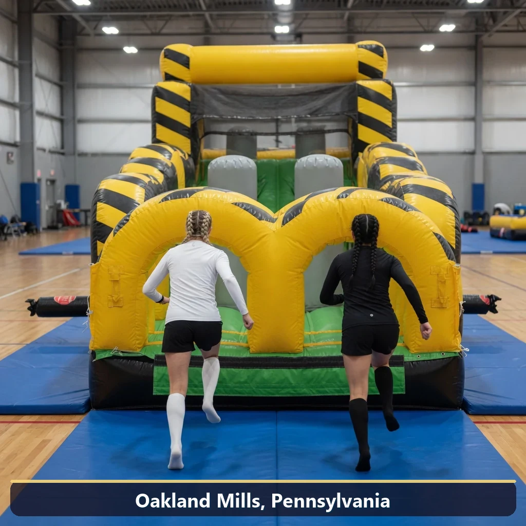 Inflatable obstacle course rental for events in Oakland Mills, Pennsylvania