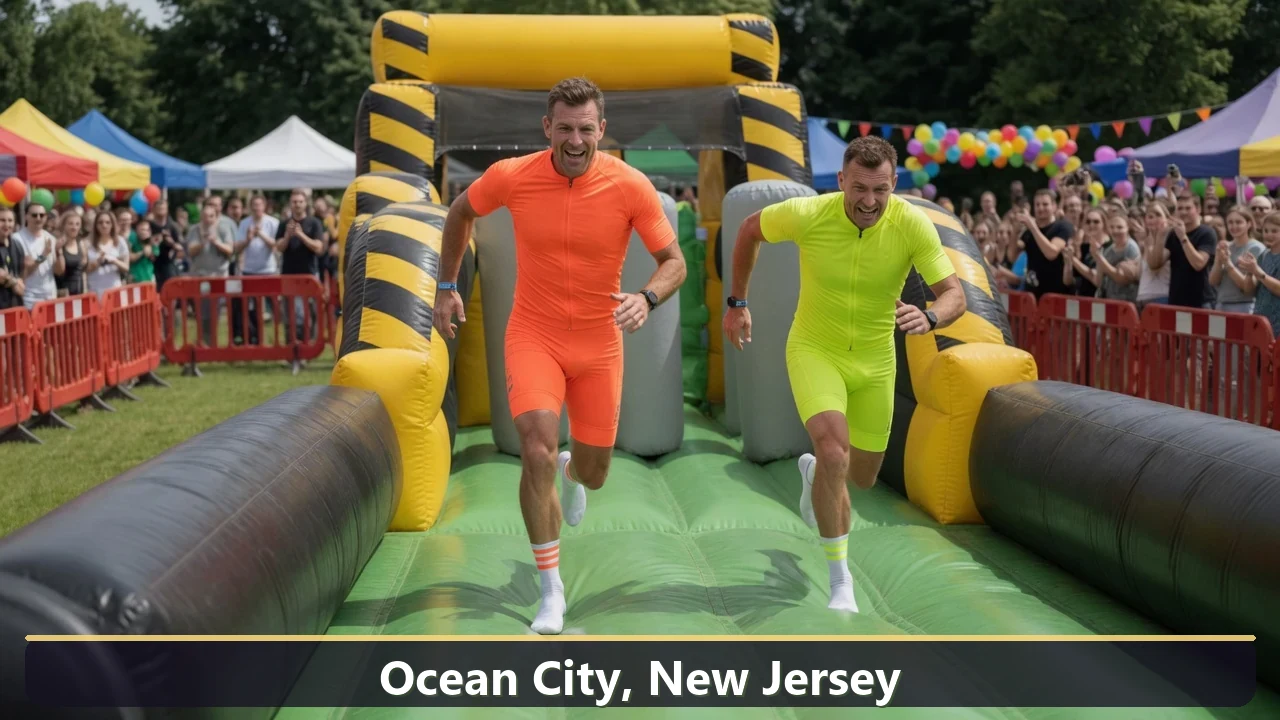 Inflatable obstacle course rental for events in Ocean City, New Jersey
