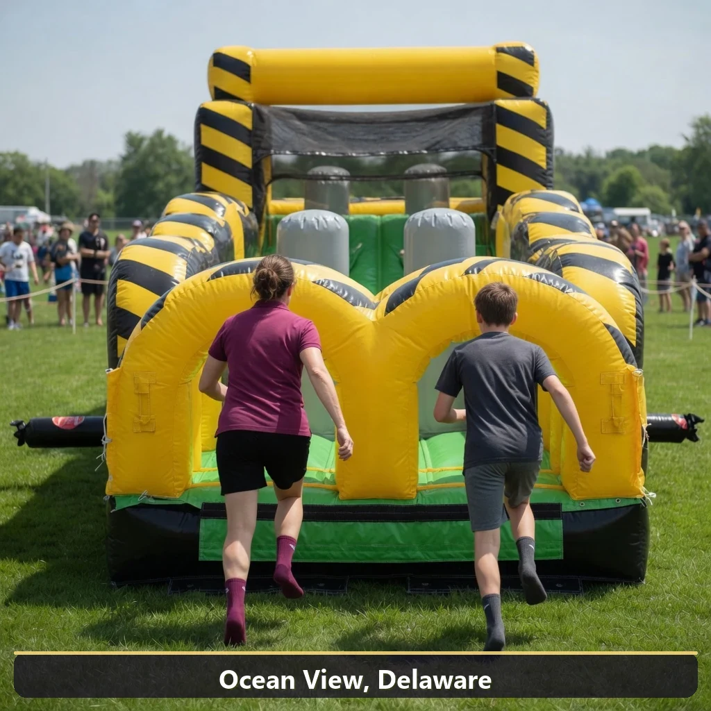 Inflatable obstacle course rental for events in Ocean View, Delaware