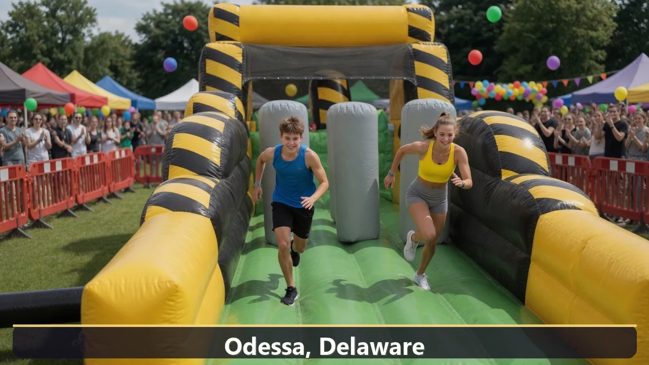 Inflatable obstacle course rental for events in Odessa, Delaware